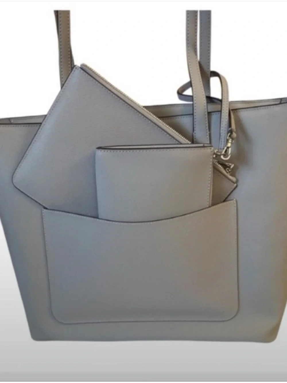 Kate Spade-3pc Staci Large Tote Bag Set (Mountain Gray )